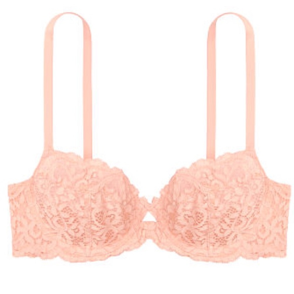 Victoria’s Secret peach unlined lace bra 34C NWT